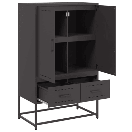 vidaXL Móvel alto 68x39x111,5 cm aço preto vidaXL Móvel alto 68x39x111,5 cm aço preto