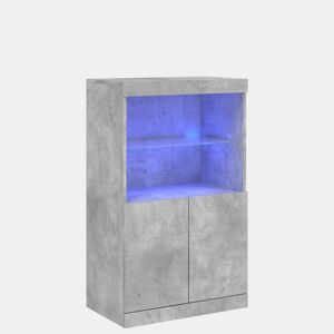 vidaXL Aparador com luzes LED 60,5x37x100 cm cinzento cimento