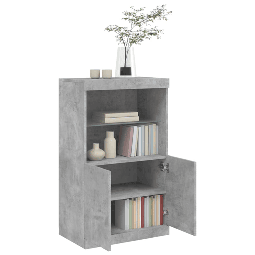 vidaXL Aparador com luzes LED 60,5x37x100 cm cinzento cimento