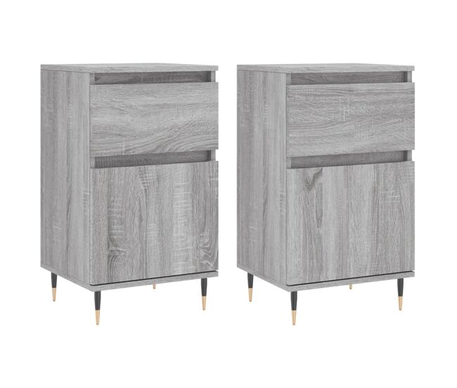Vidaxl aparadores 2 uds madera de ingeniería gris sonoma 40x35x70 cm