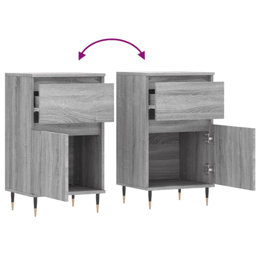 vidaXL Aparadores 2 pcs 40x35x70 cm derivados madeira cinzento sonoma