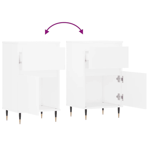 vidaXL Aparadores 2 pcs 40x35x70 cm derivados de madeira branco vidaXL Aparadores 2 pcs 40x35x70 cm derivados de madeira branco
