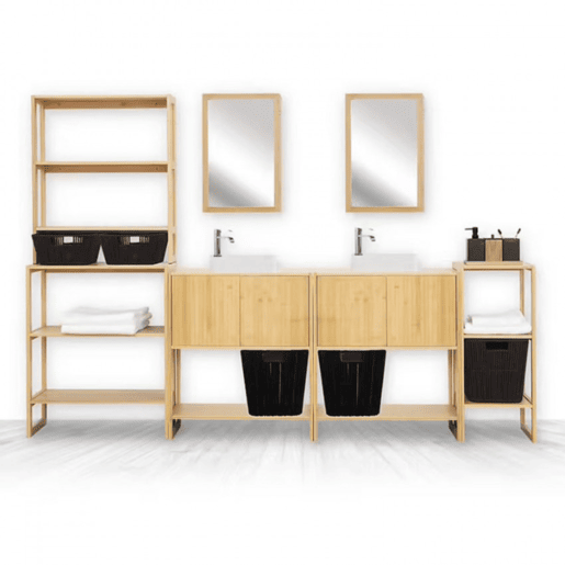 Estante Modular em Bambu com 2 Níveis 84x35,1x33,5cm 7house