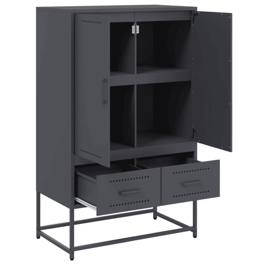 vidaXL Móvel alto 68x39x111,5 cm aço antracite