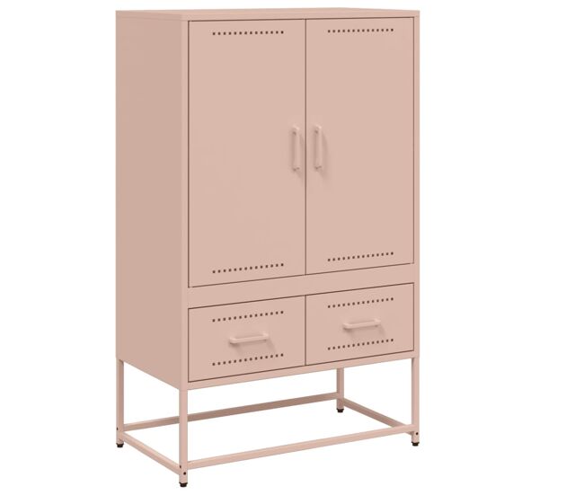 Vidaxl aparador de acero rosa 68x39x111,5 cm