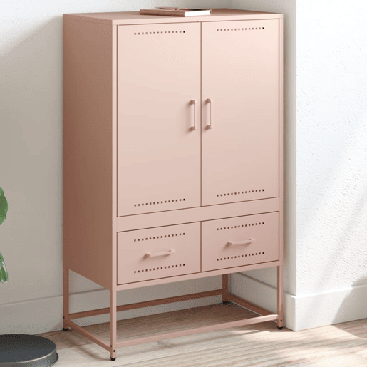 vidaXL Móvel alto 68x39x111,5 cm aço rosa