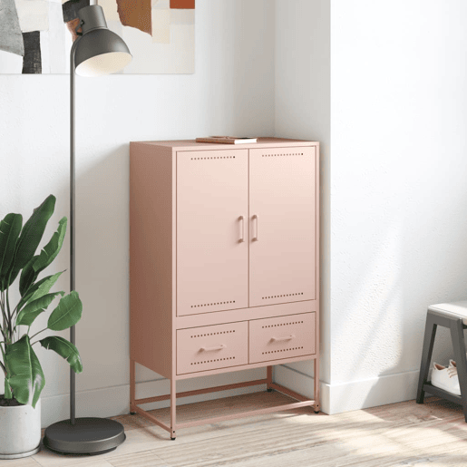 vidaXL Móvel alto 68x39x111,5 cm aço rosa
