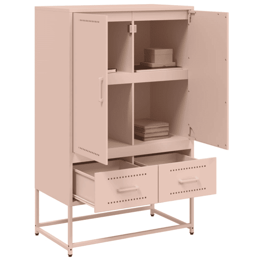 vidaXL Móvel alto 68x39x111,5 cm aço rosa