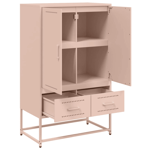 vidaXL Móvel alto 68x39x111,5 cm aço rosa