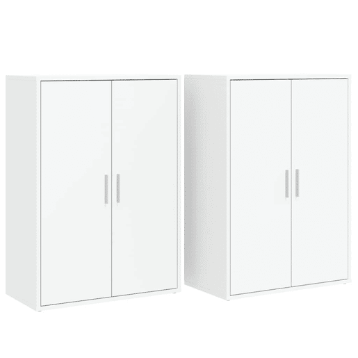 vidaXL Aparadores 2 pcs 60x31x84 cm derivados de madeira branco vidaXL Aparadores 2 pcs 60x31x84 cm derivados de madeira branco