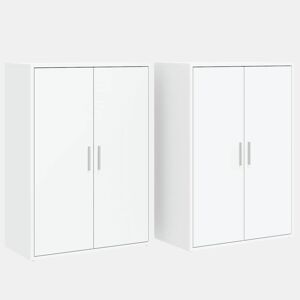 vidaXL Aparadores 2 pcs 60x31x84 cm derivados de madeira branco
