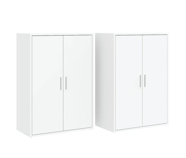 Vidaxl aparadores 2 unidades madera de ingeniería blanco 60x31x84 cm