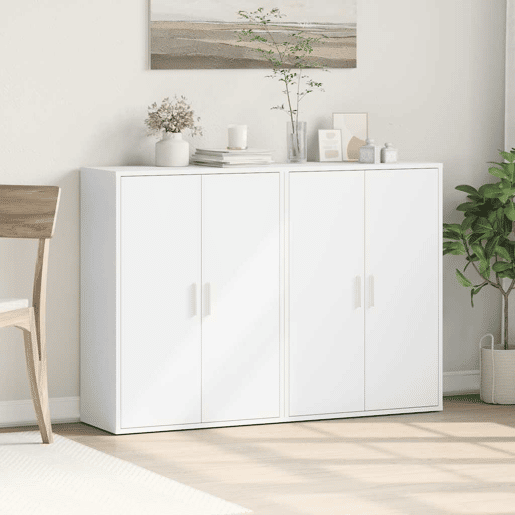 vidaXL Aparadores 2 pcs 60x31x84 cm derivados de madeira branco vidaXL Aparadores 2 pcs 60x31x84 cm derivados de madeira branco