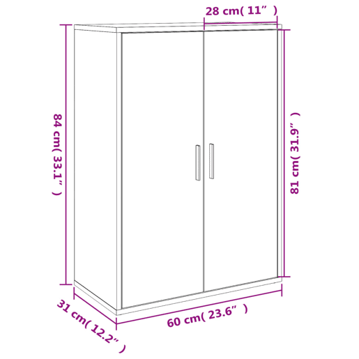 vidaXL Aparadores 2 pcs 60x31x84 cm derivados de madeira branco vidaXL Aparadores 2 pcs 60x31x84 cm derivados de madeira branco