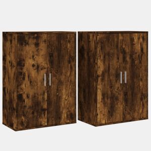 vidaXL Aparadores 2 pcs 60x31x84 cm derivados madeira carvalho fumado