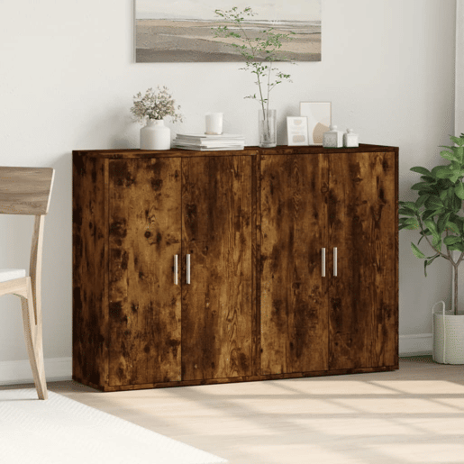 vidaXL Aparadores 2 pcs 60x31x84 cm derivados madeira carvalho fumado