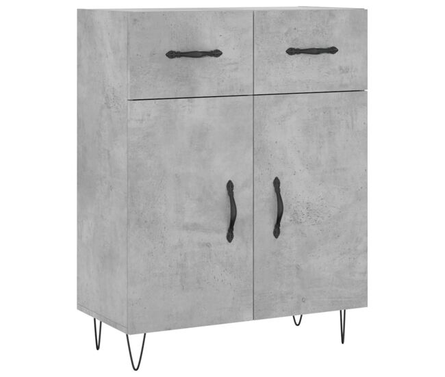 Vidaxl aparador de madera de ingeniería gris hormigón 69,5x34x90 cm