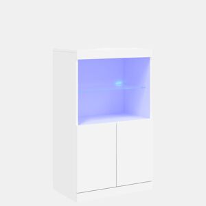 vidaXL Aparador com luzes LED 60,5x37x100 cm branco