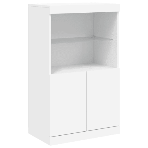 vidaXL Aparador com luzes LED 60,5x37x100 cm branco