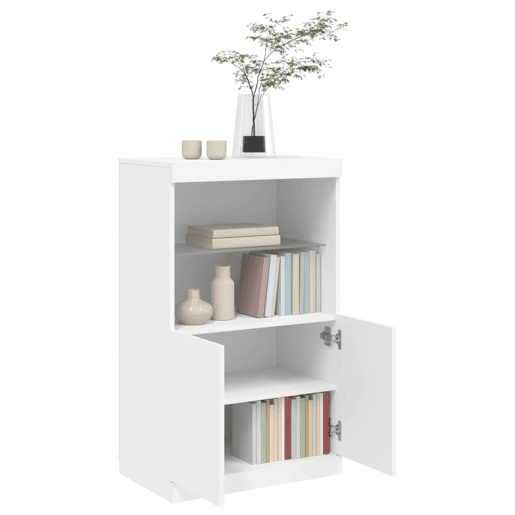 vidaXL Aparador com luzes LED 60,5x37x100 cm branco