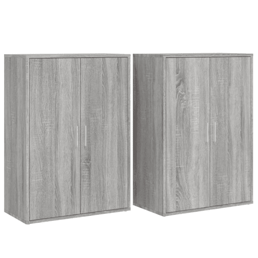 vidaXL Aparadores 2 pcs 60x31x84 cm derivados madeira cinzento sonoma