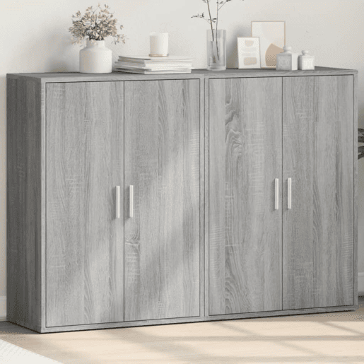 vidaXL Aparadores 2 pcs 60x31x84 cm derivados madeira cinzento sonoma