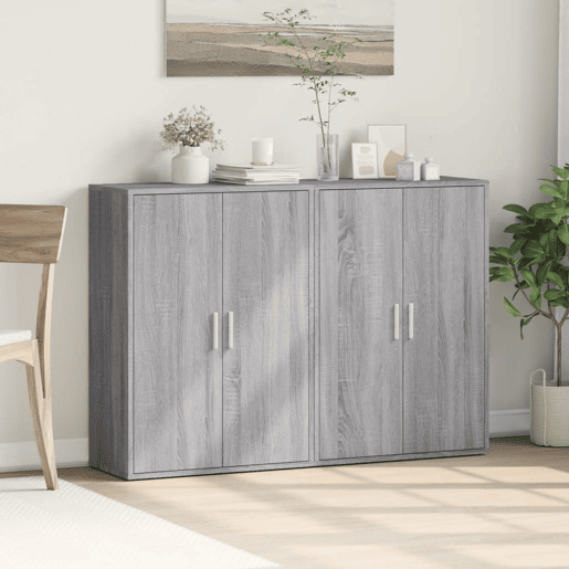 vidaXL Aparadores 2 pcs 60x31x84 cm derivados madeira cinzento sonoma