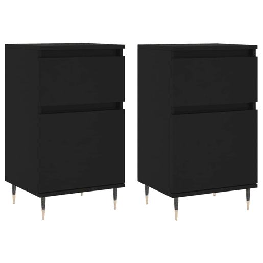 vidaXL Aparadores 2 pcs 40x35x70 cm derivados de madeira preto vidaXL Aparadores 2 pcs 40x35x70 cm derivados de madeira preto