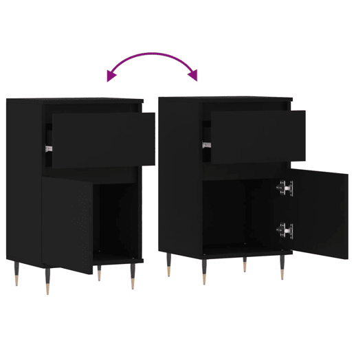 vidaXL Aparadores 2 pcs 40x35x70 cm derivados de madeira preto vidaXL Aparadores 2 pcs 40x35x70 cm derivados de madeira preto
