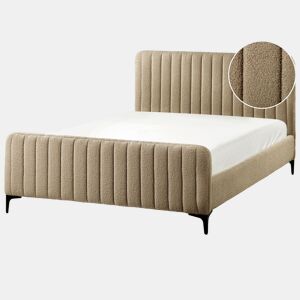 Cama Bouclé LUNAN 140 x 200 cm Taupe