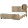 Cama Bouclé LUNAN 160 x 200 cm Taupe