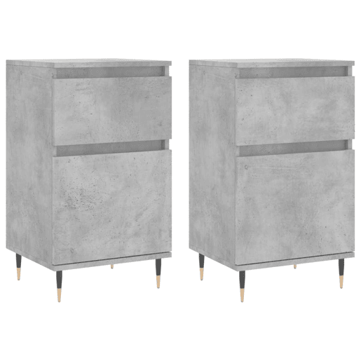 vidaXL Aparadores 2 pcs 40x35x70 cm derivados de madeira cinza cimento