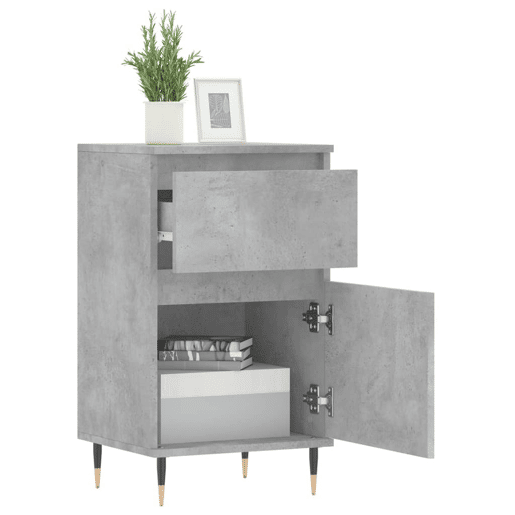 vidaXL Aparadores 2 pcs 40x35x70 cm derivados de madeira cinza cimento