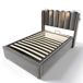 Cama individual de terciopelo con almacenaje Cama individual de terciopelo con almacenaje Gris