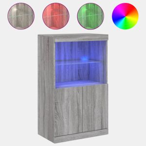 vidaXL Aparador com luzes LED 60,5x37x100 cm cinzento sonoma