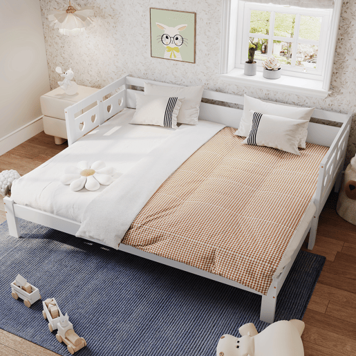Sofá cama 2 lugares de madeira de pinho 90x200cm,branco