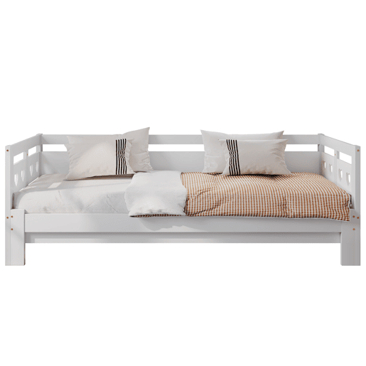 Sofá cama 2 lugares de madeira de pinho 90x200cm,branco