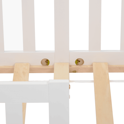 Cabina-cama para crianças 90x200cm em madeira maciça com proteção anti-queda e estrado de ripas - Branco