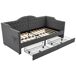 Cama individual de lino con 2 cajónes 99x205 Cama individual de lino con 2 cajónes 99x205 Gris