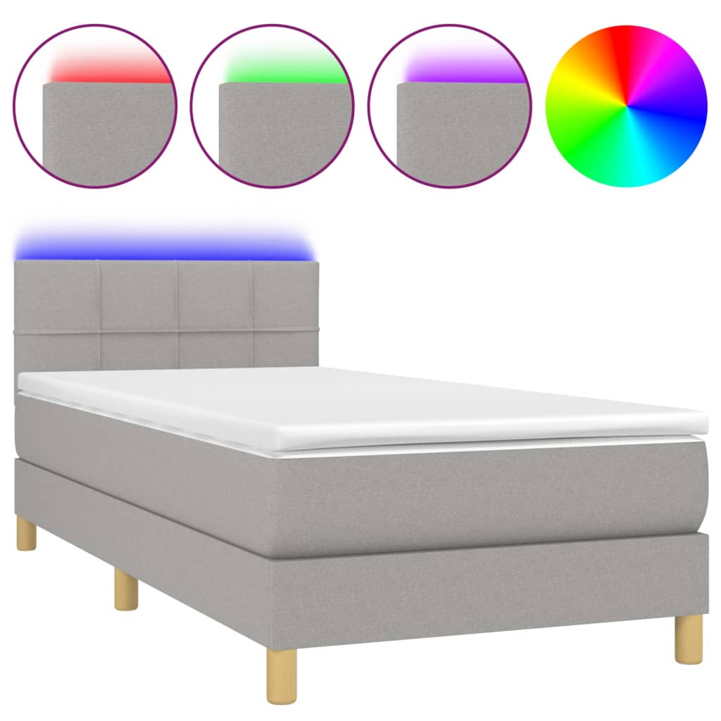 Cama box spring 90x200 Gris