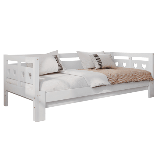 Sofá cama de madeira de pinho 90x190cm,branco