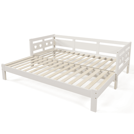 Sofá cama de madeira de pinho 90x190cm,branco