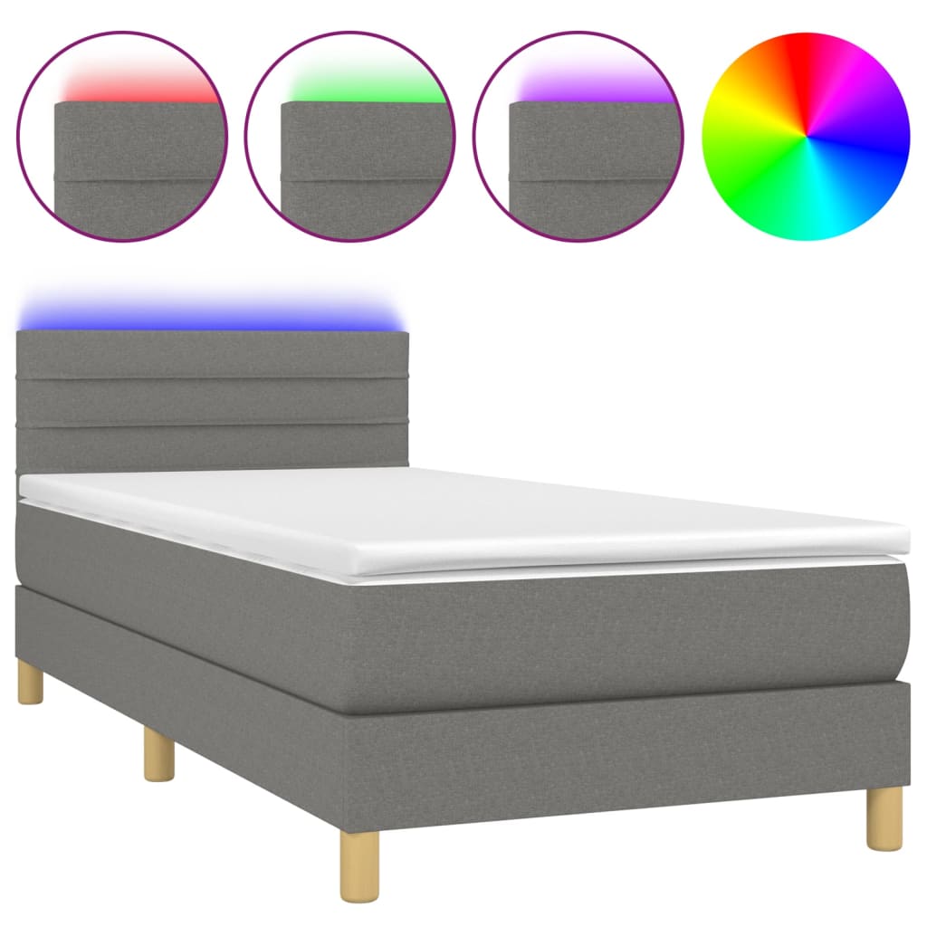 Cama box spring 90x190 Gris Oscuro