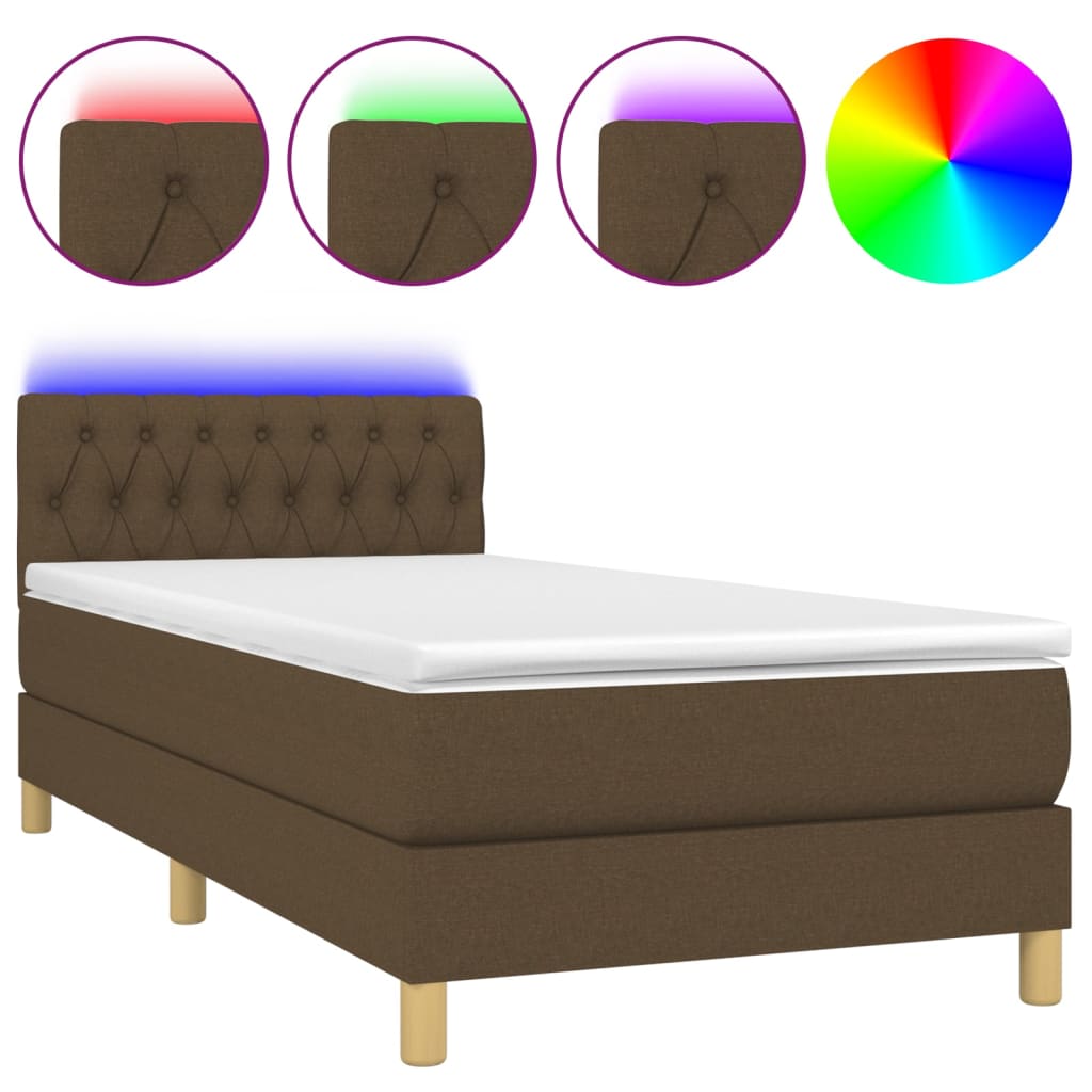 Cama box spring 90x200 Marrón