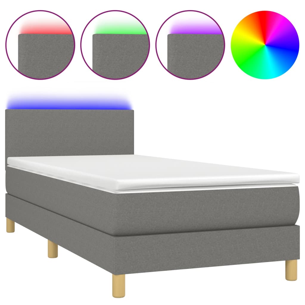 Cama box spring 80x200 Gris Oscuro