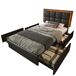 Cama individual de poliuretano con 4 cajónes Cama individual de poliuretano con 4 cajónes Negro