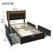 Cama individual de poliuretano con 4 cajónes Cama individual de poliuretano con 4 cajónes Negro