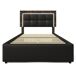 Cama individual de poliuretano con 4 cajónes Cama individual de poliuretano con 4 cajónes Negro