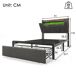 Cama individual de lino con 1 cajón Cama individual de lino con 1 cajón Gris
