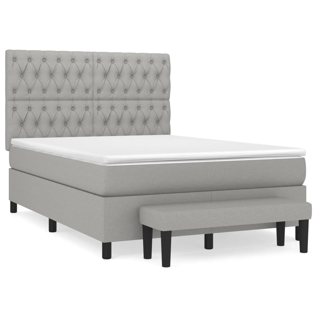Cama box spring 140x190 Gris